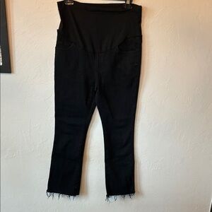 Maternity black denim jeans with frayed hem Ellie & Luke size medium
